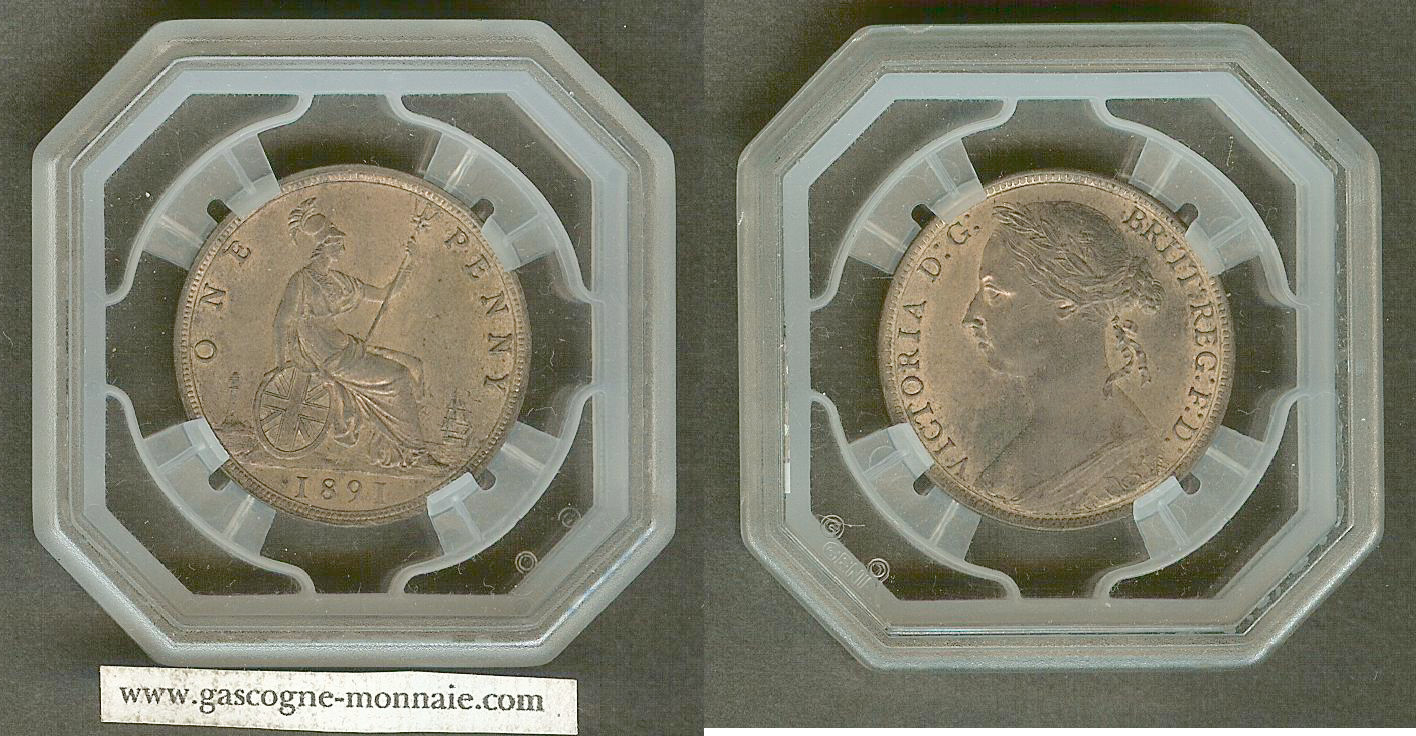 English penny 1891 Unc